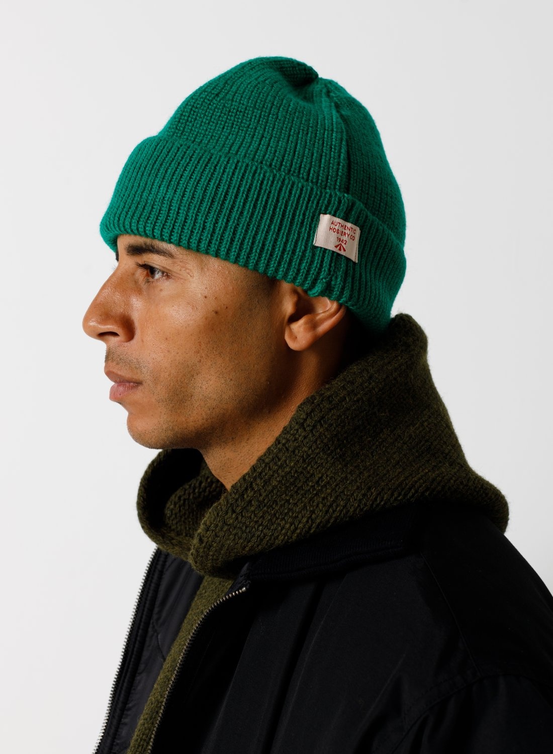 Solid Beanie in Deck Green - 2