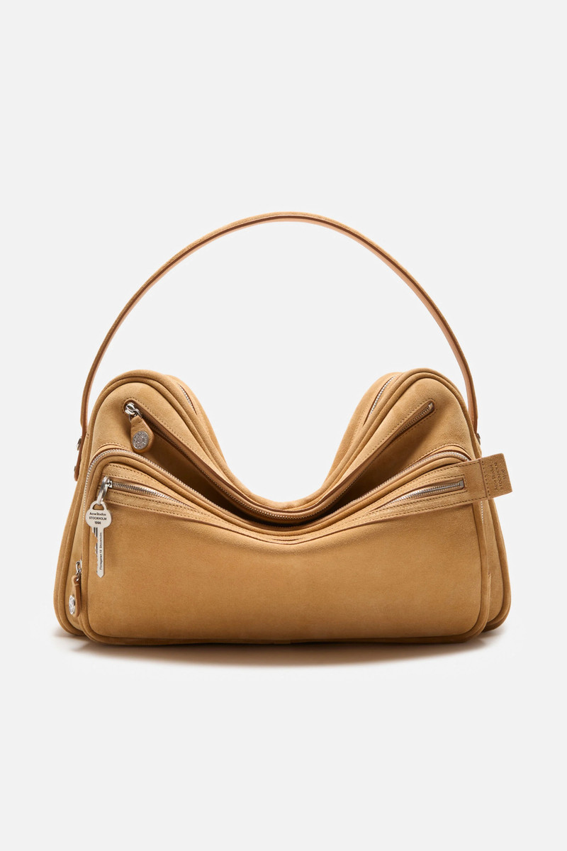 Camero Camera Suede Shoulder Bag - Sesame beige 1
