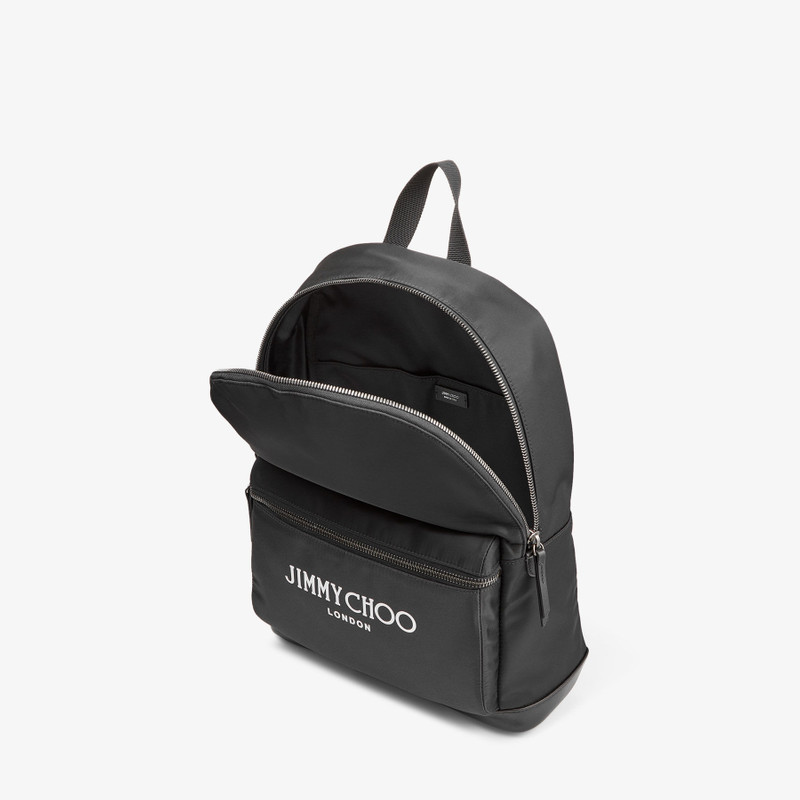 Wilmer Black Nylon Backpack with Jimmy Choo Logo 4