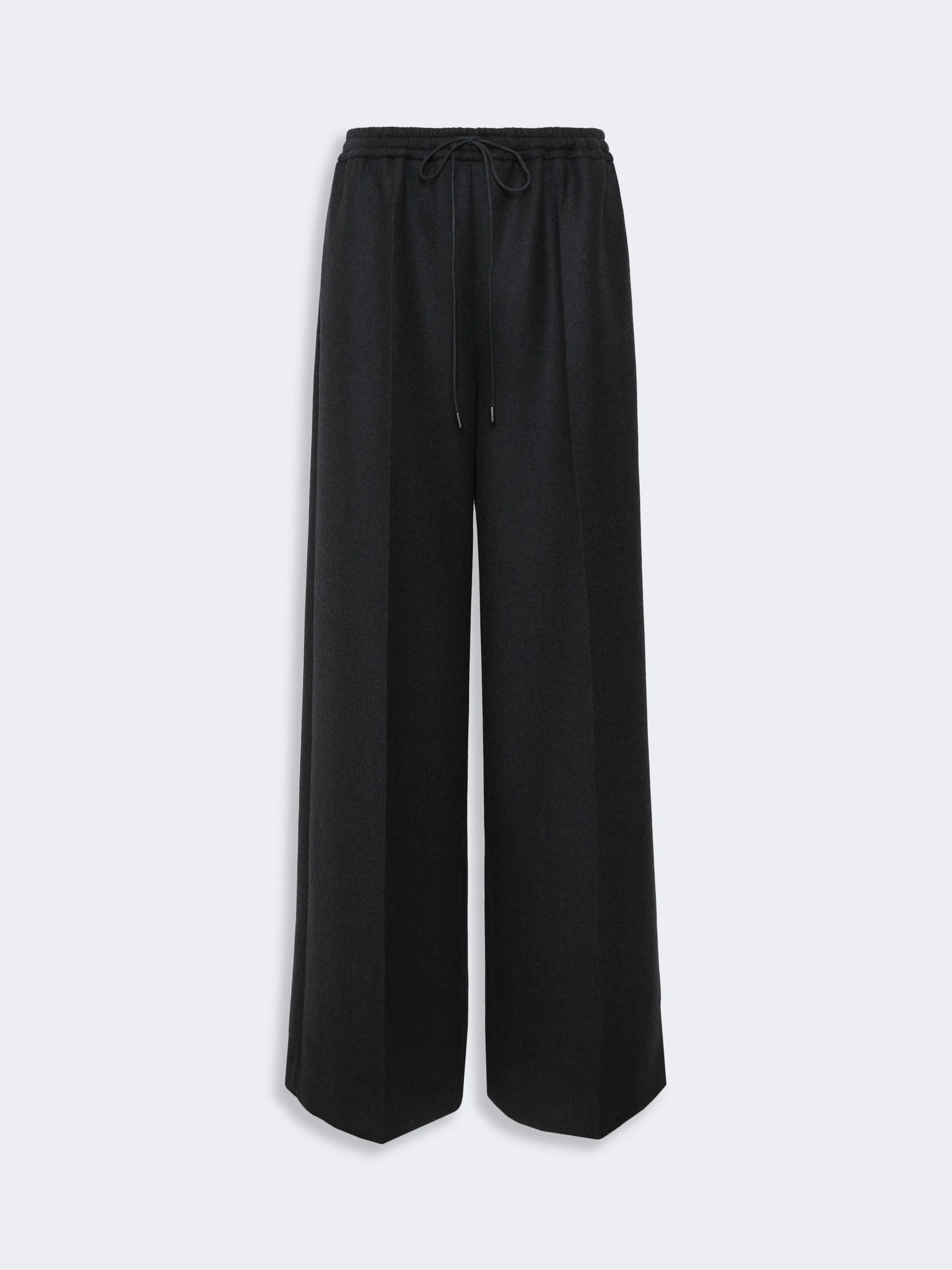 VETRINO Wool flannel wide-leg trousers - DARK GREY - 1