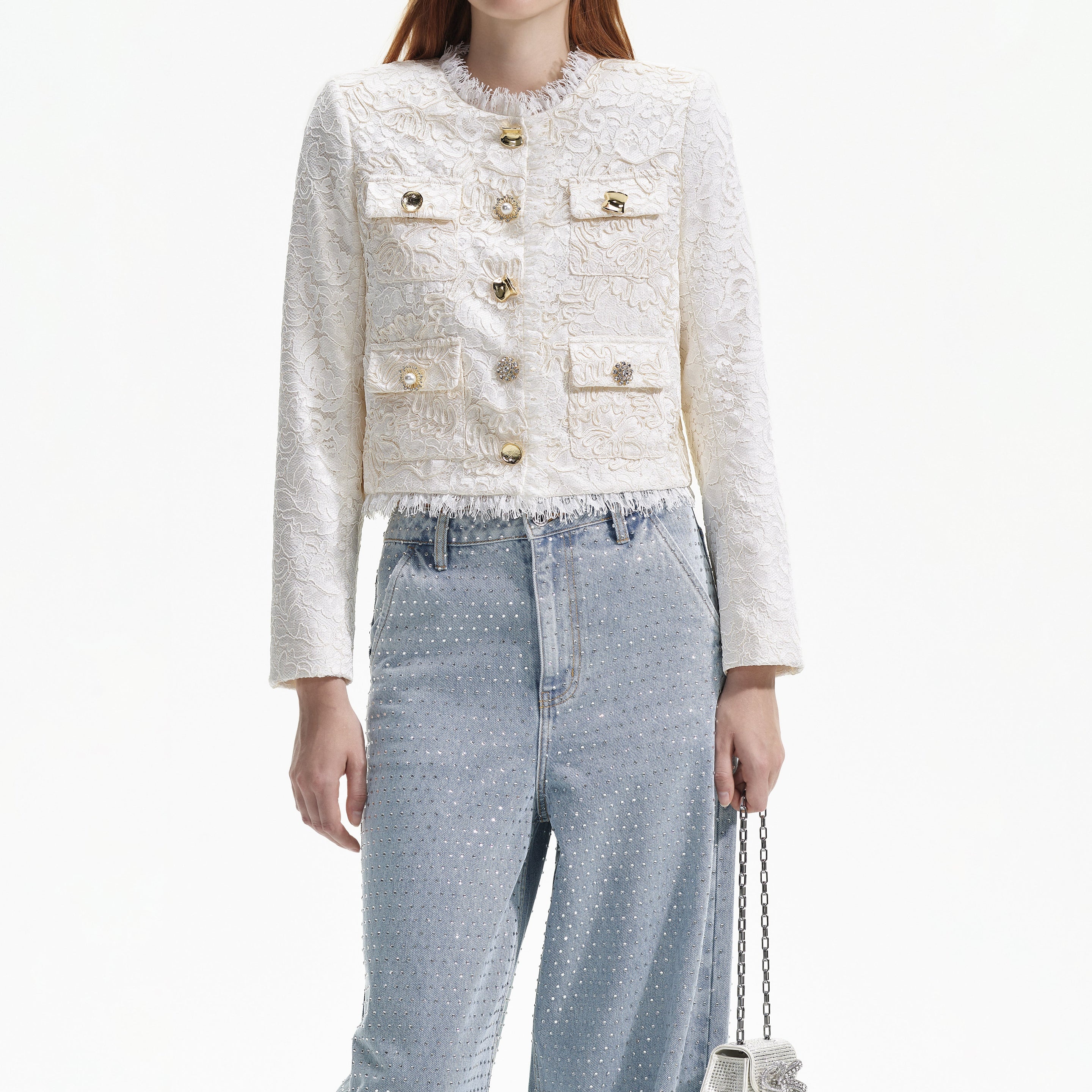 Cream Cord Lace Jacket - 4