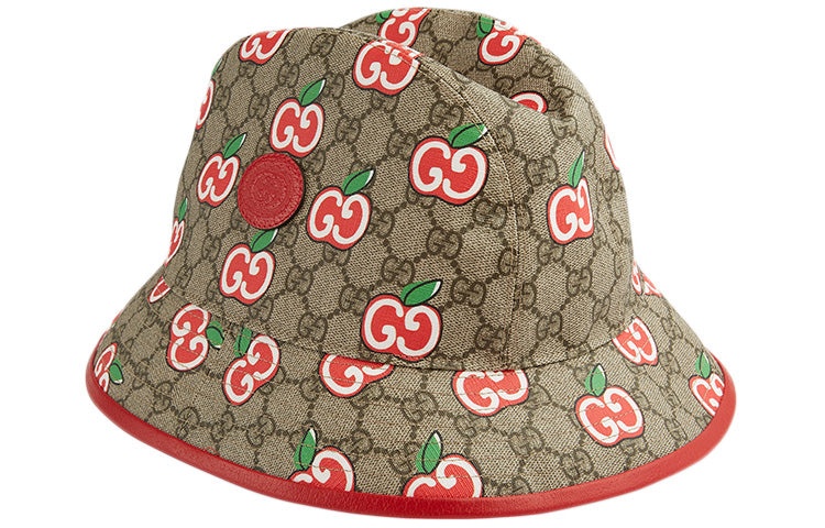 Gucci Canvas Fedora Hat With GG Apple Print 'Beige' 628445-4HL96-8474 - 4