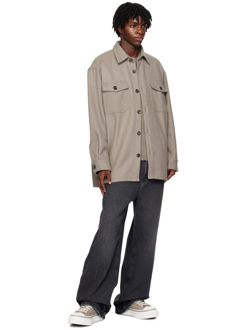 AMI Paris Taupe Pocket Shirt outlook