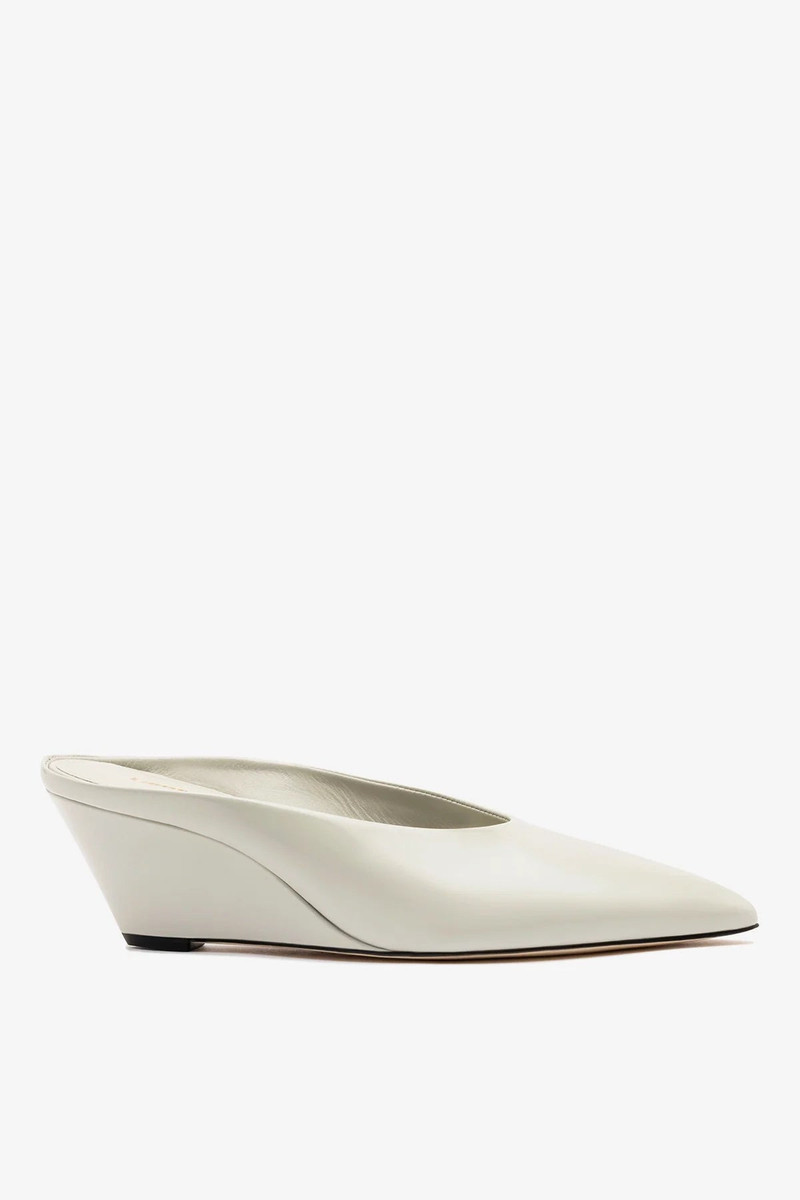 Loulou Mule Moon Gray Leather 1