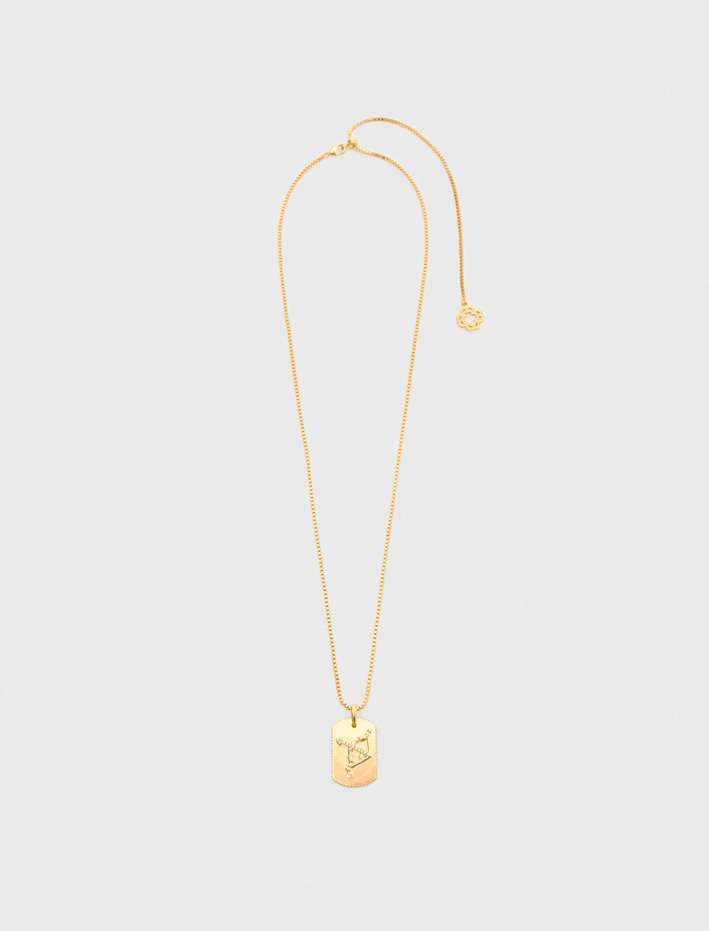 Zodiac sign plaque necklace - 1