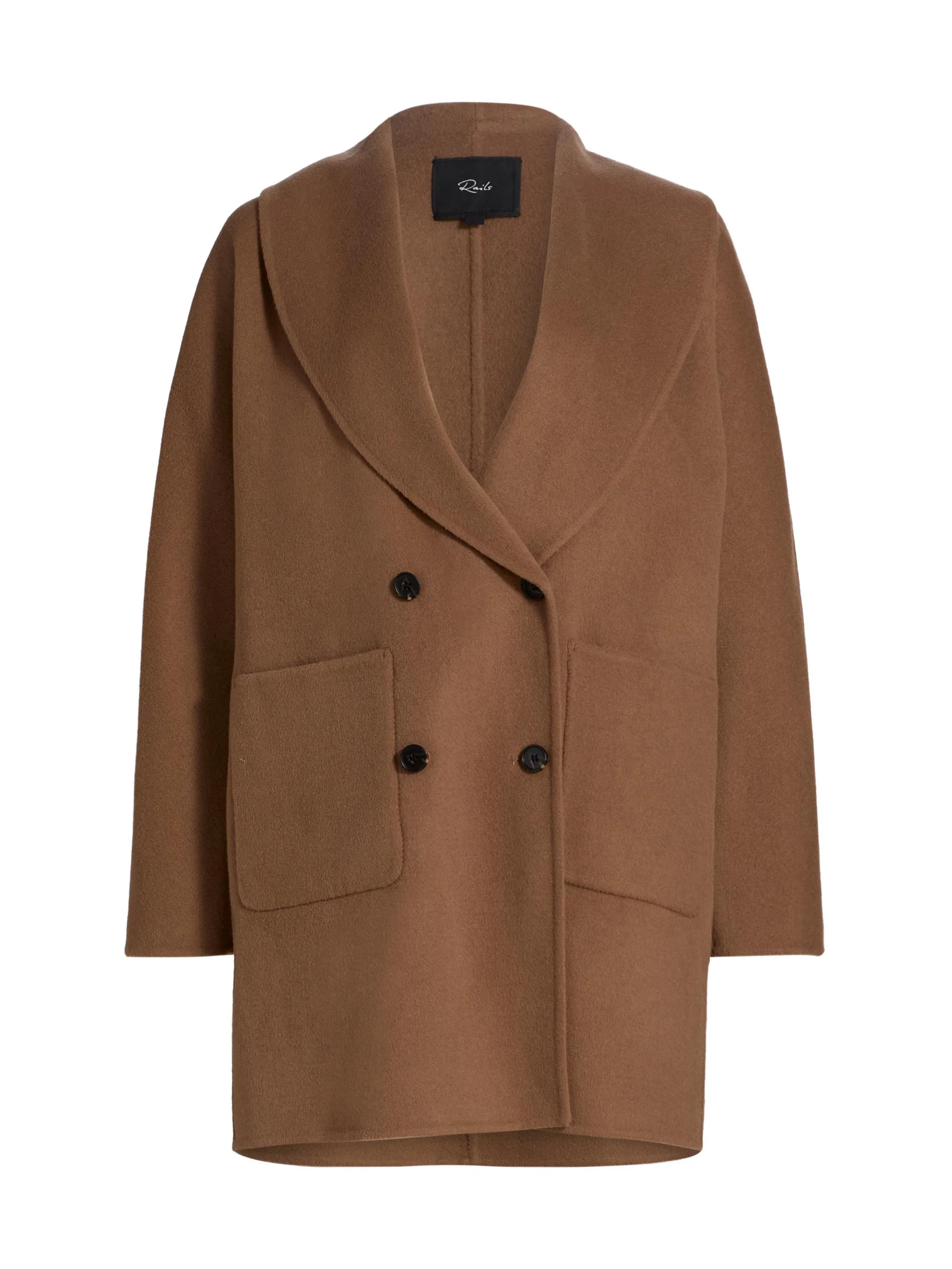 Women's Nily Wool-Blend Double-Breasted Coat - Camel - 1