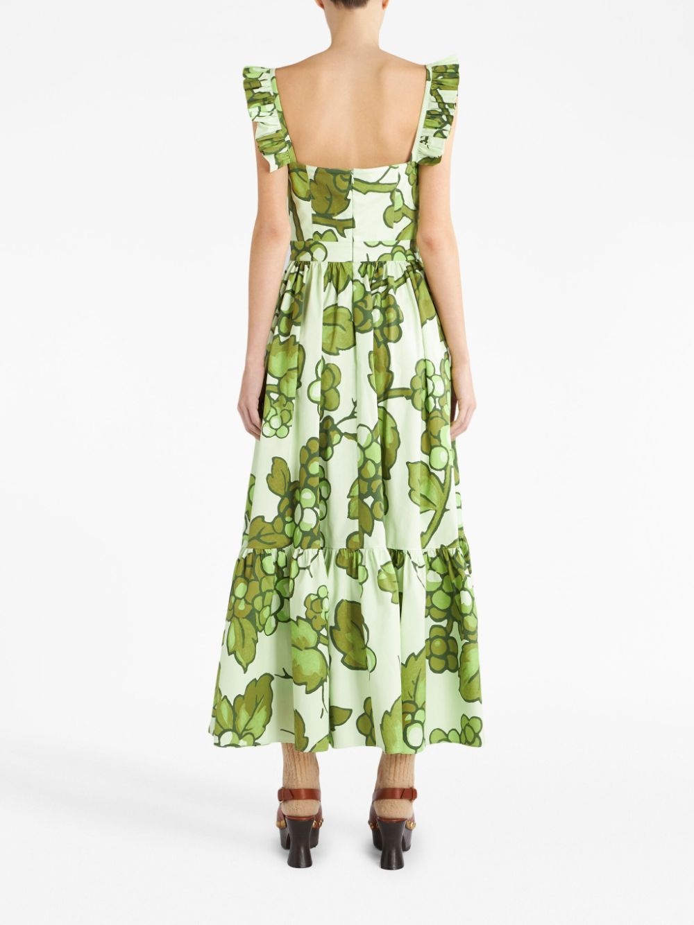 ruffled graphic-print dress - 3