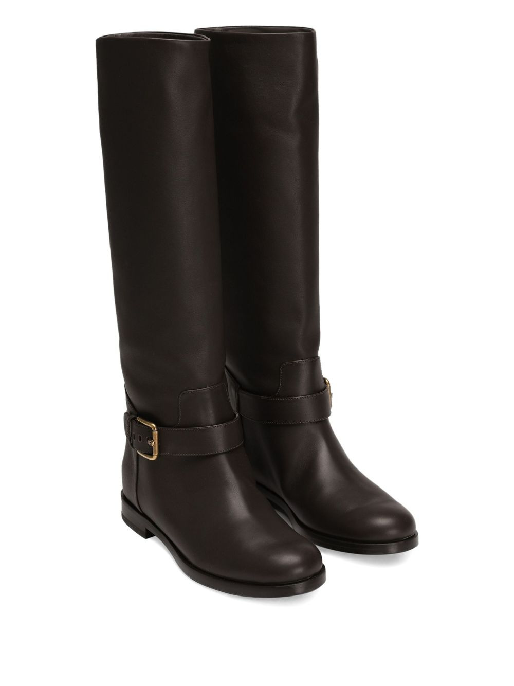 buckle-strap leather boots - 2