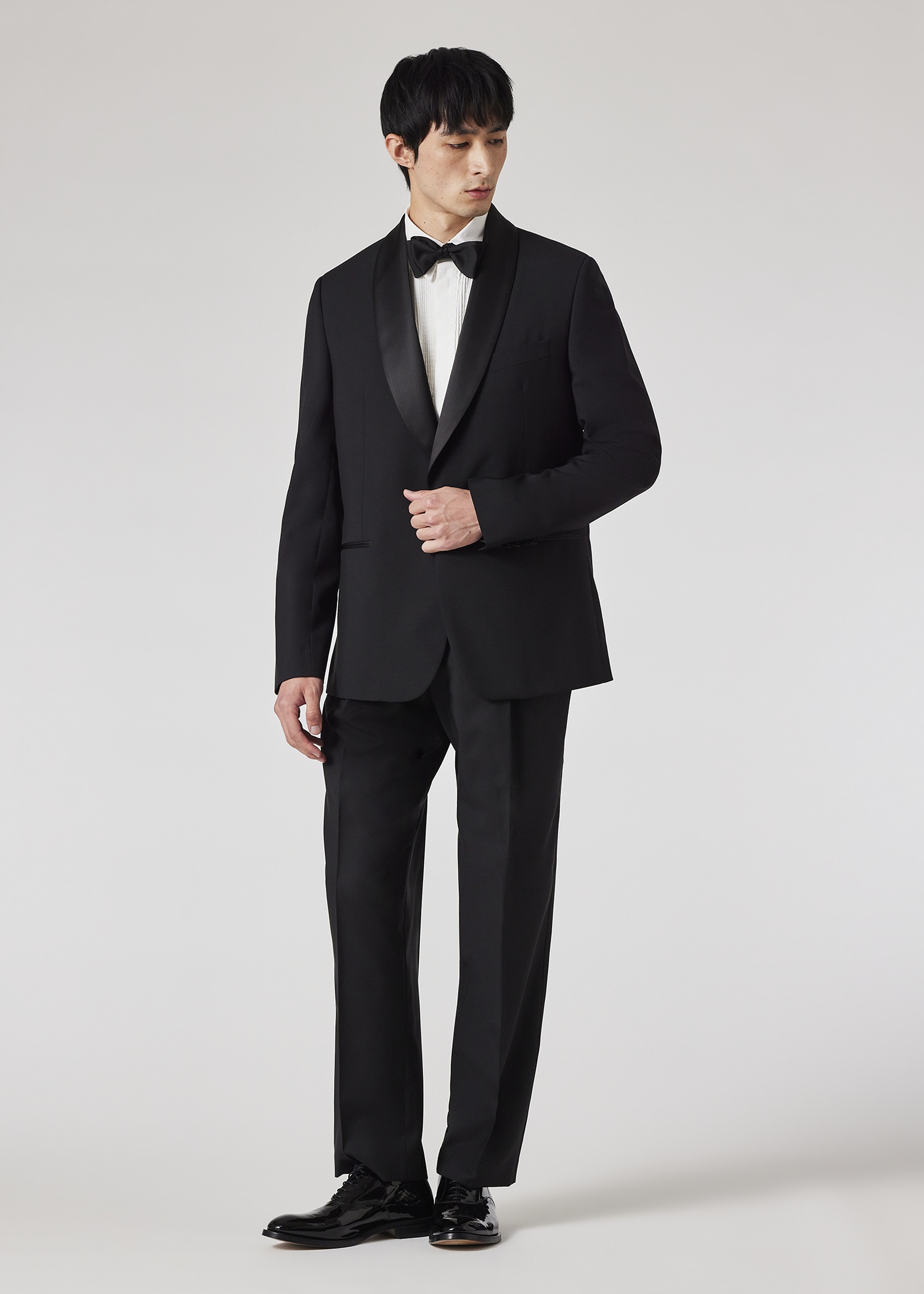 Black Wool-Mohair Pleated Trousers - 4
