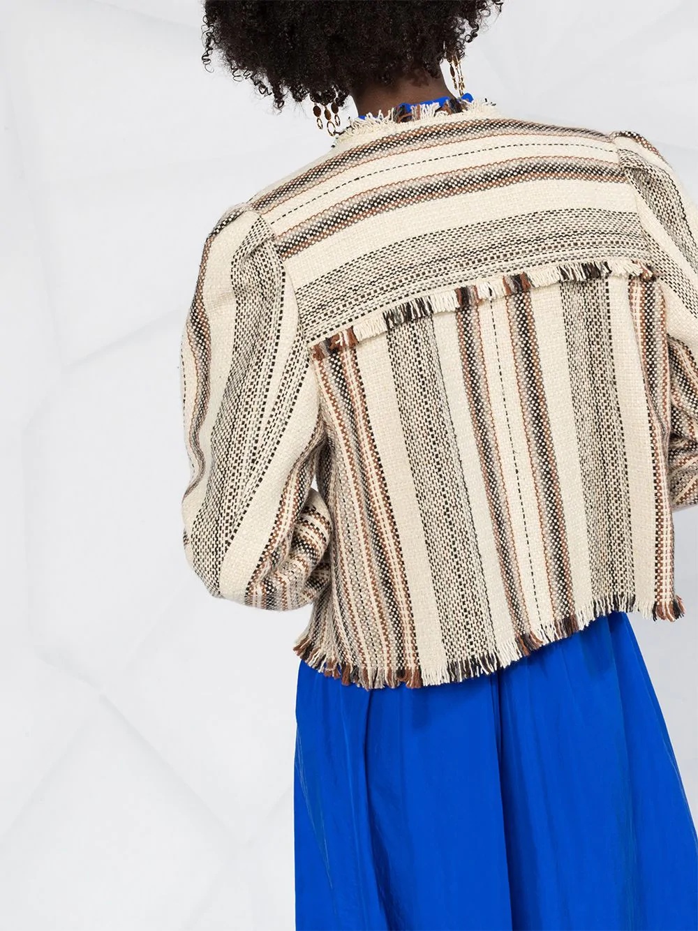 collarless fringed jacket - 3