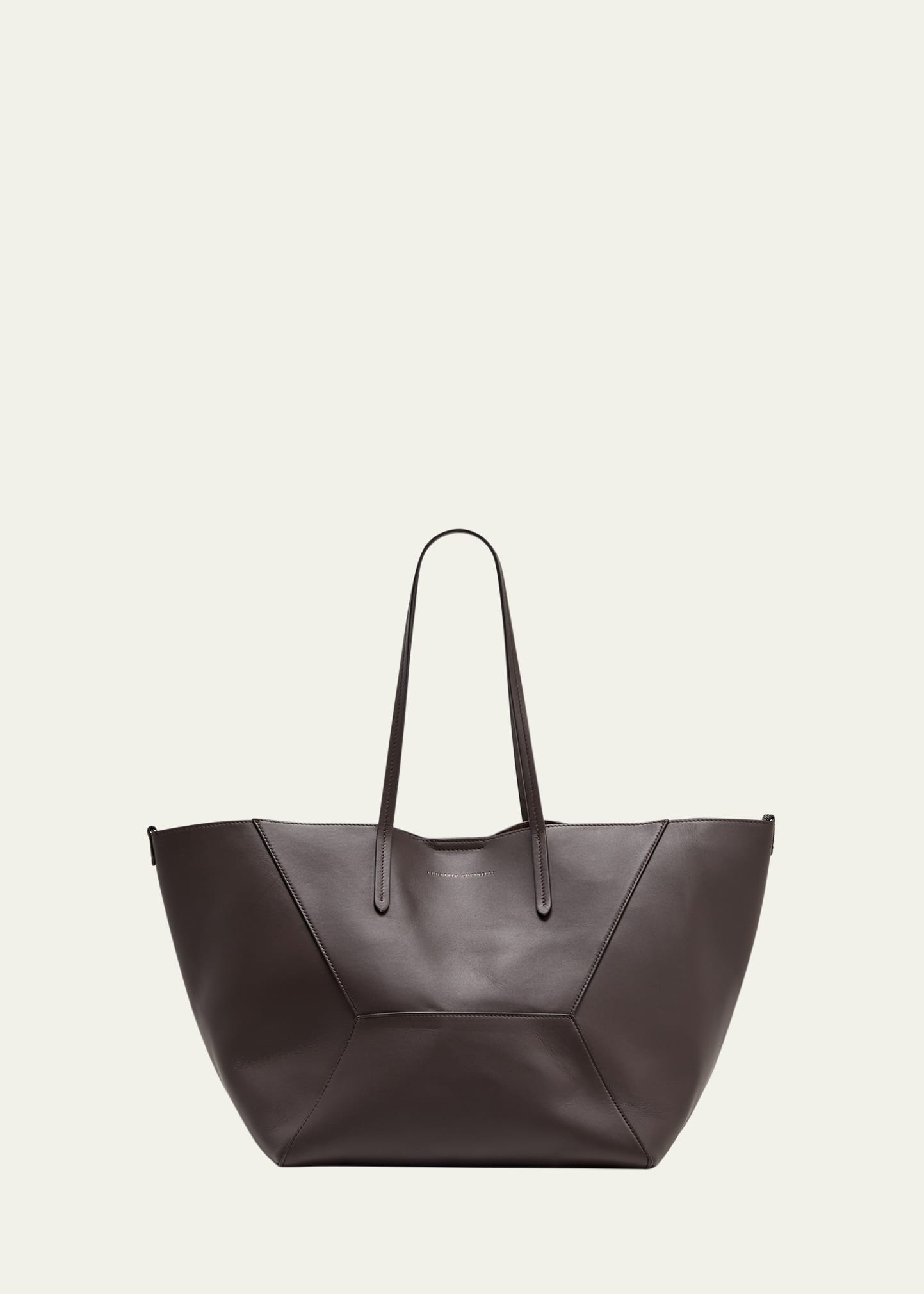 Geometric Monili Leather Tote Bag - 1