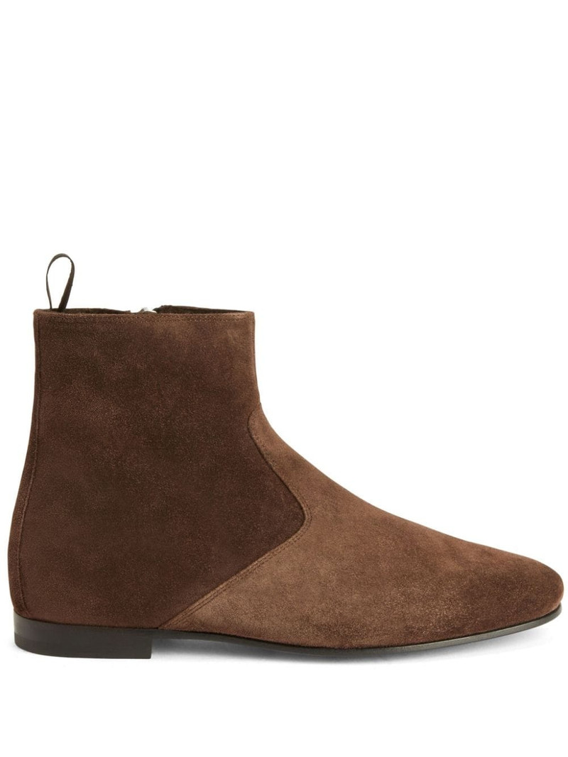 Ron panelled suede ankle boots 1