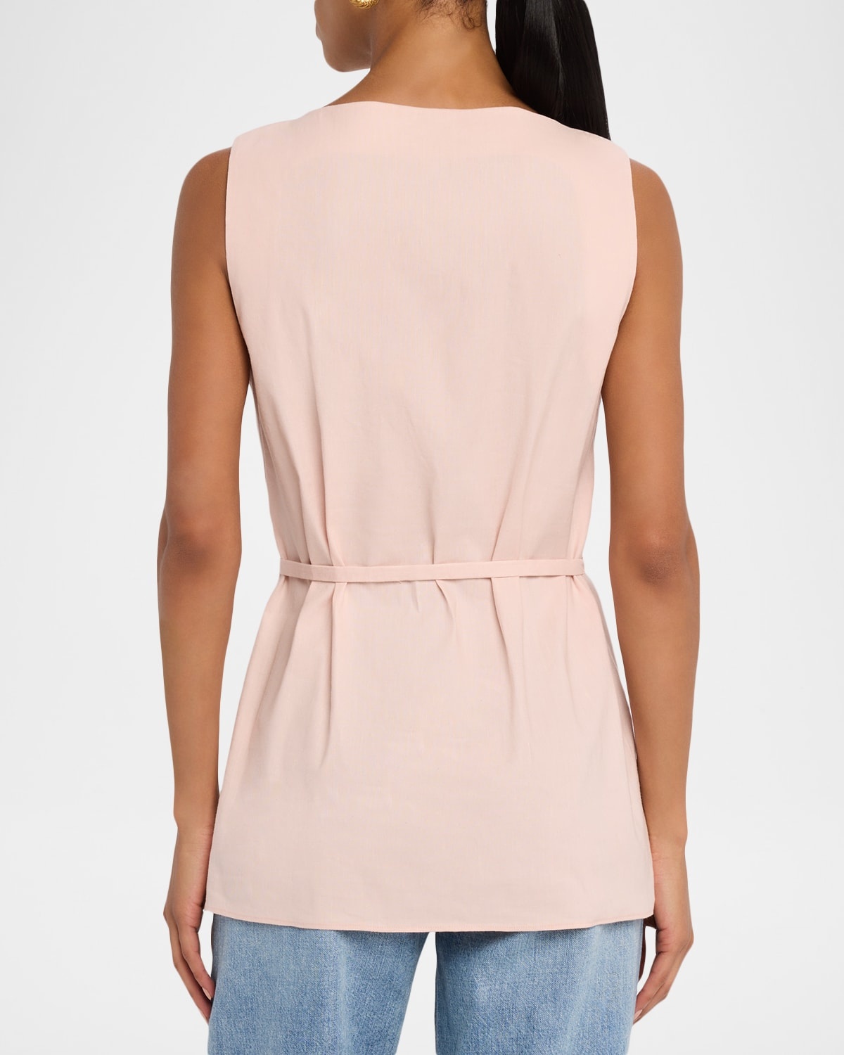 Holland Belted Linen Tunic Top - 3