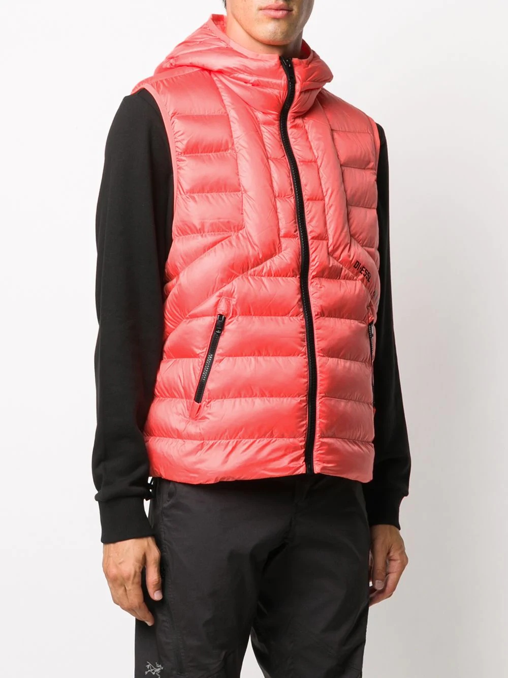 quilted hooded gilet - 3