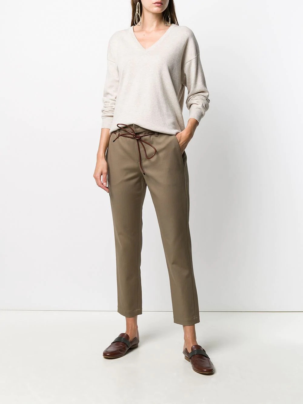 cropped straight leg trousers - 2