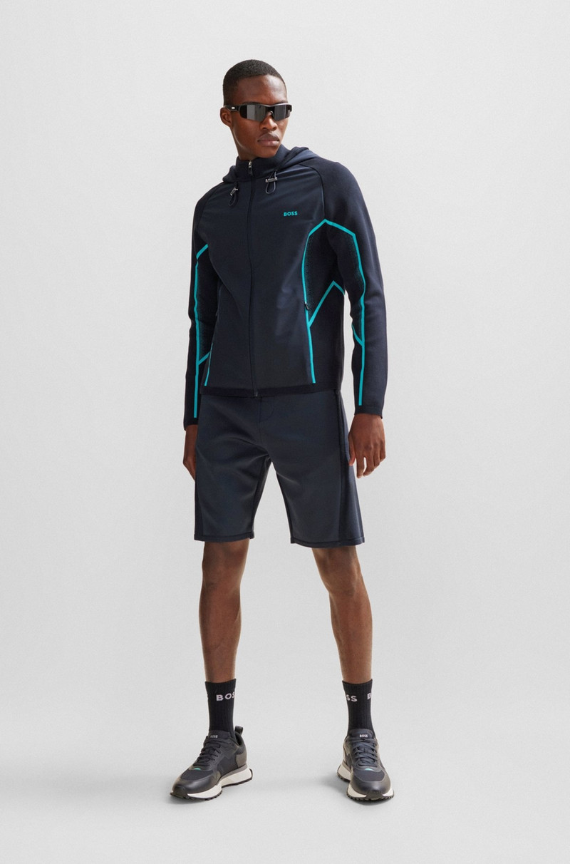 BOSS REGULAR-FIT SHORTS WITH CONTRASTING LOGO PRINT outlook