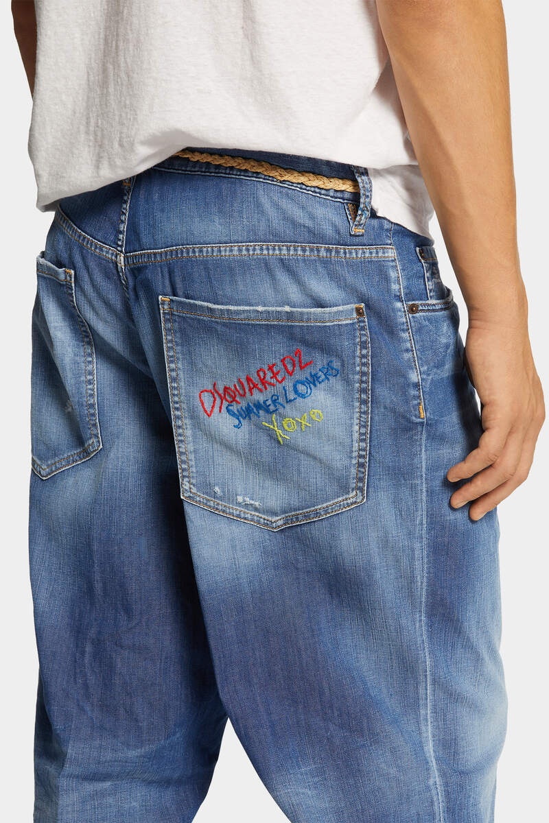 SUMMER LOVERS MEDIUM WASH LOOSE JEAN - 5