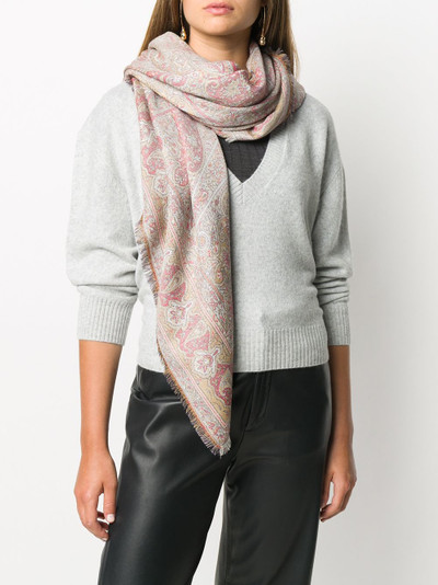 Etro paisley-print frayed scarf outlook