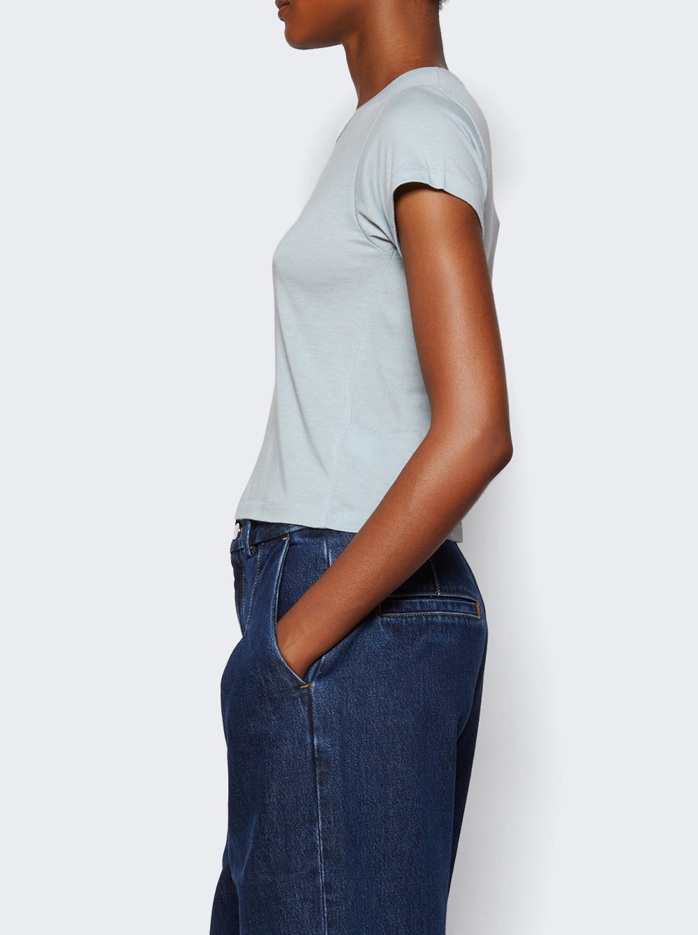 Short Sleeve Baby Tee Dusty Blue - 3