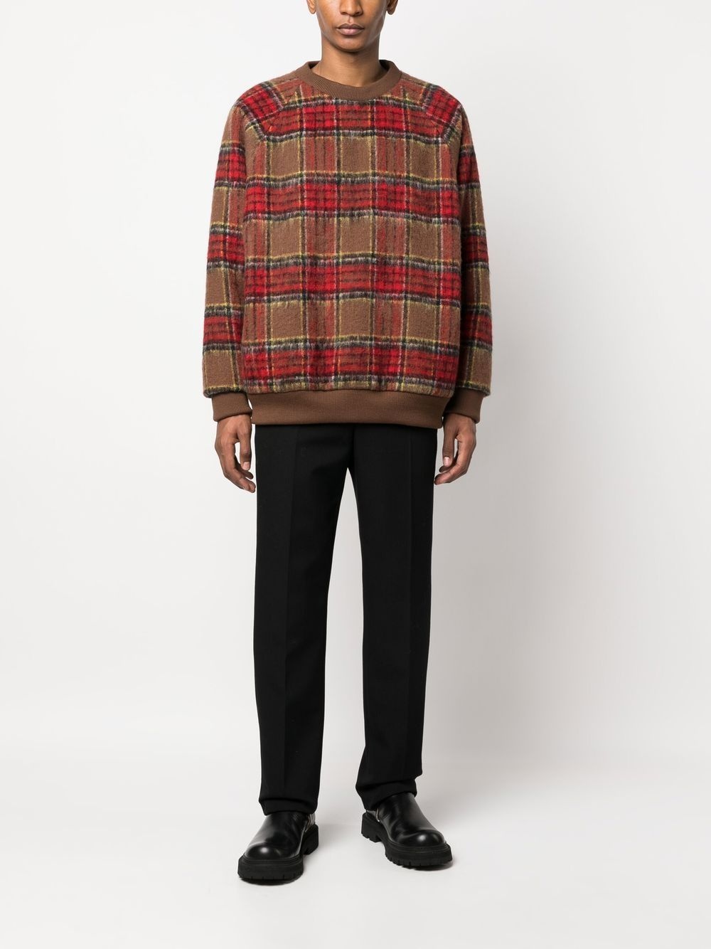 plaid-check sweatshirt - 2
