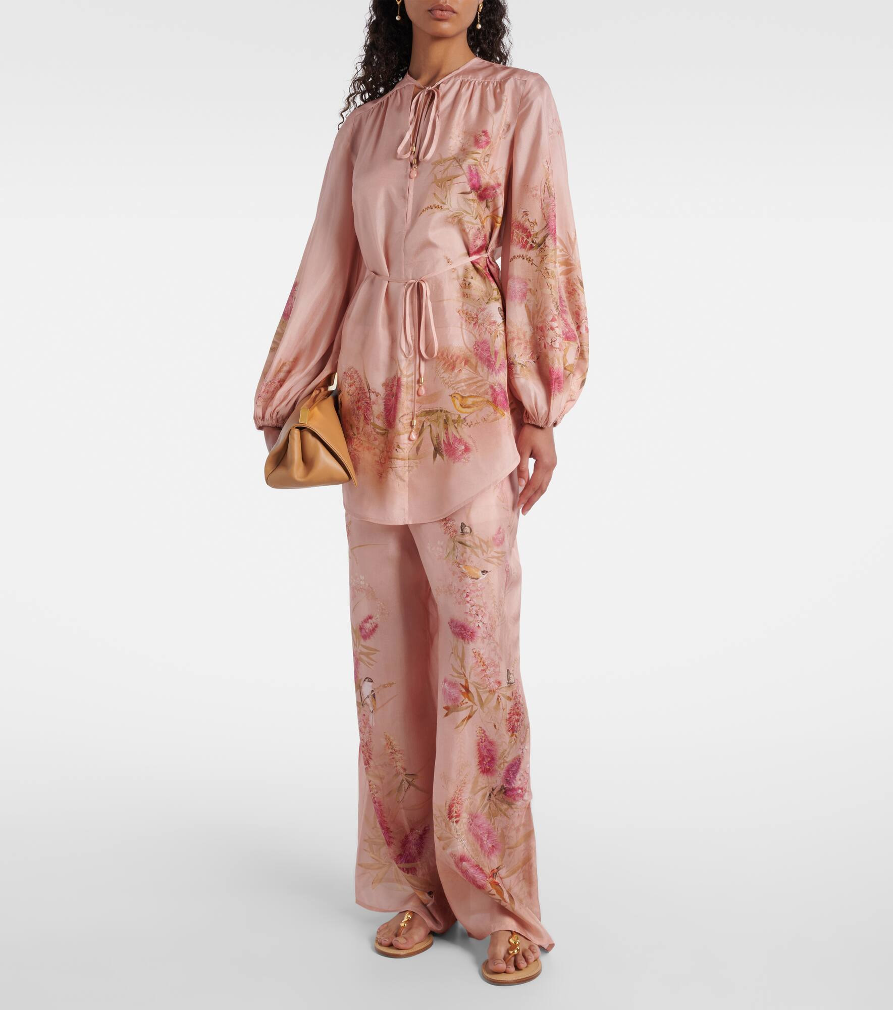 Cascadian floral silk wide-leg pants - 2