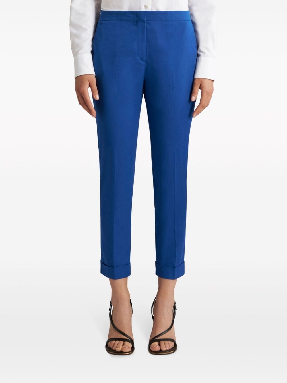 cropped stretch-cotton trousers - 3