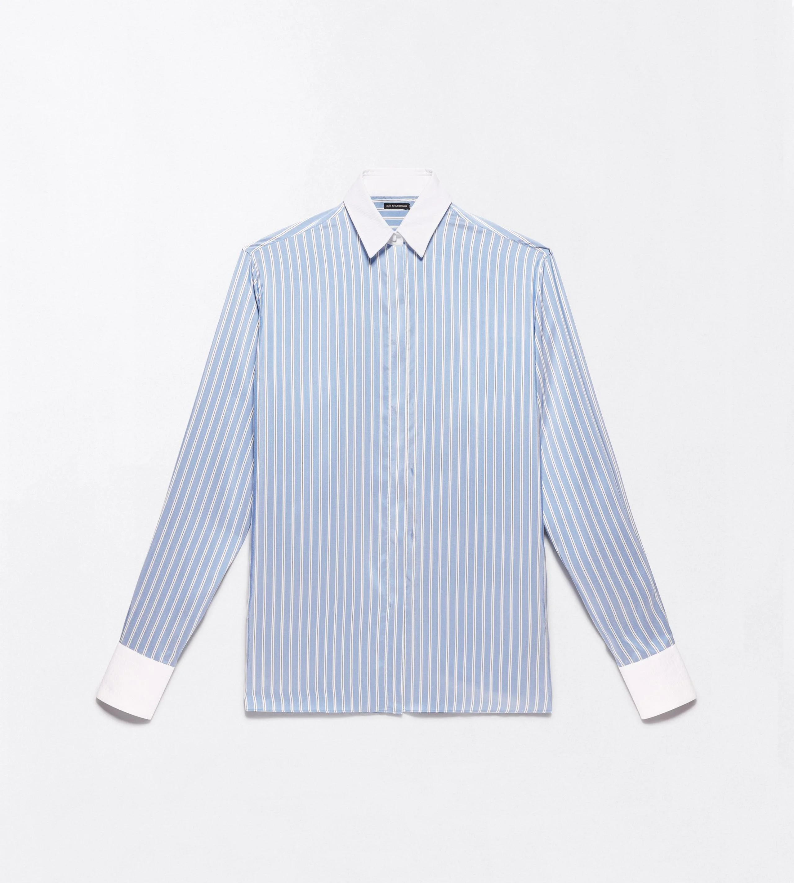 BUSINESS-STRIPE SILK BOYFRIEND SHIRT - 1