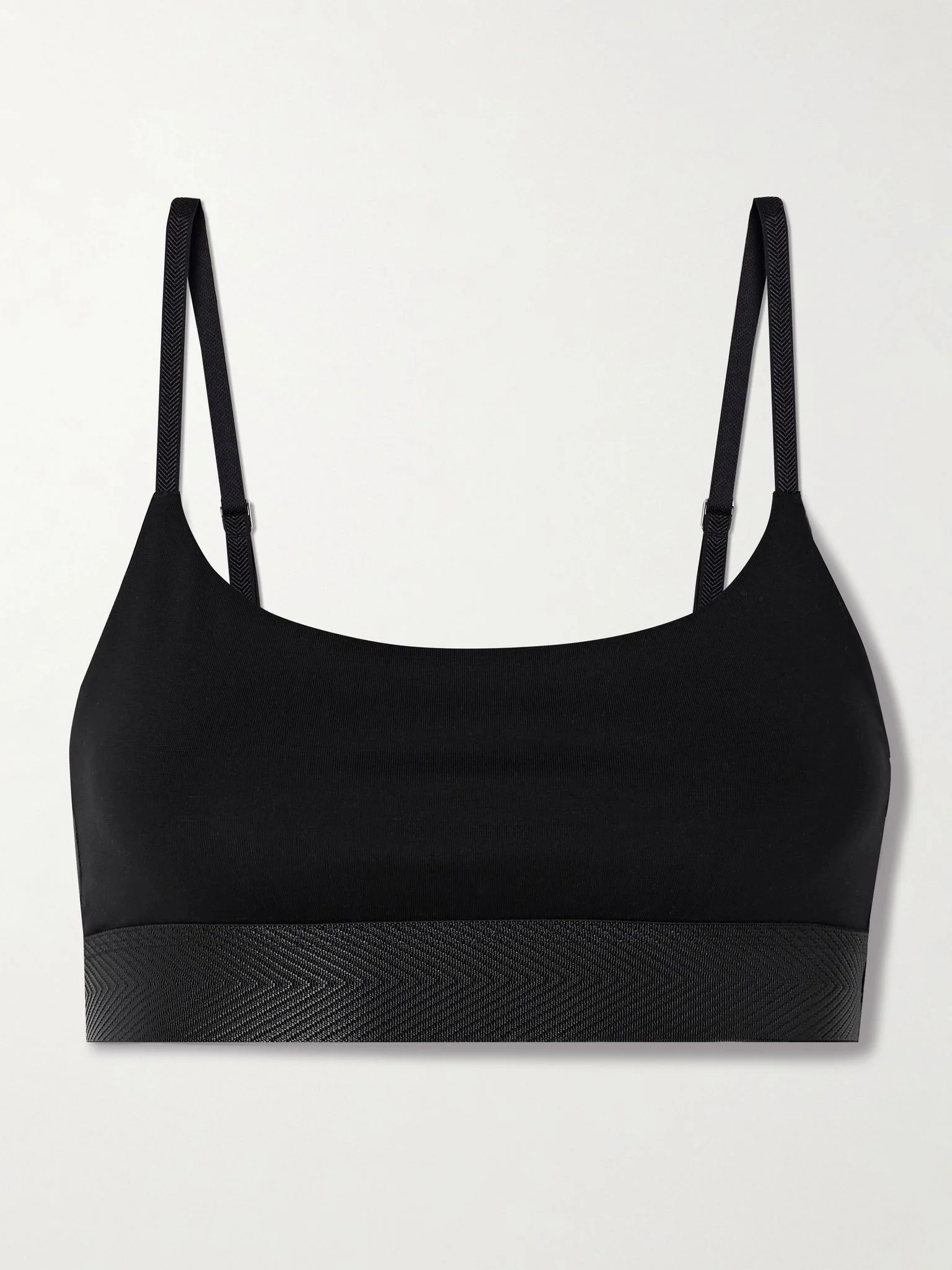Lyocell-blend jersey bralette Black - 1
