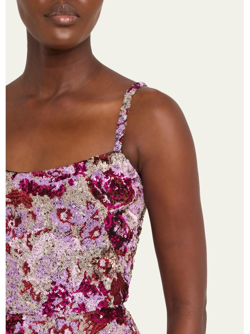 Allegra Floral Sequin Maxi Dress 5