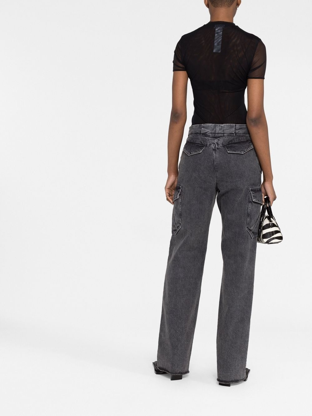 logo-embellished mesh top - 5