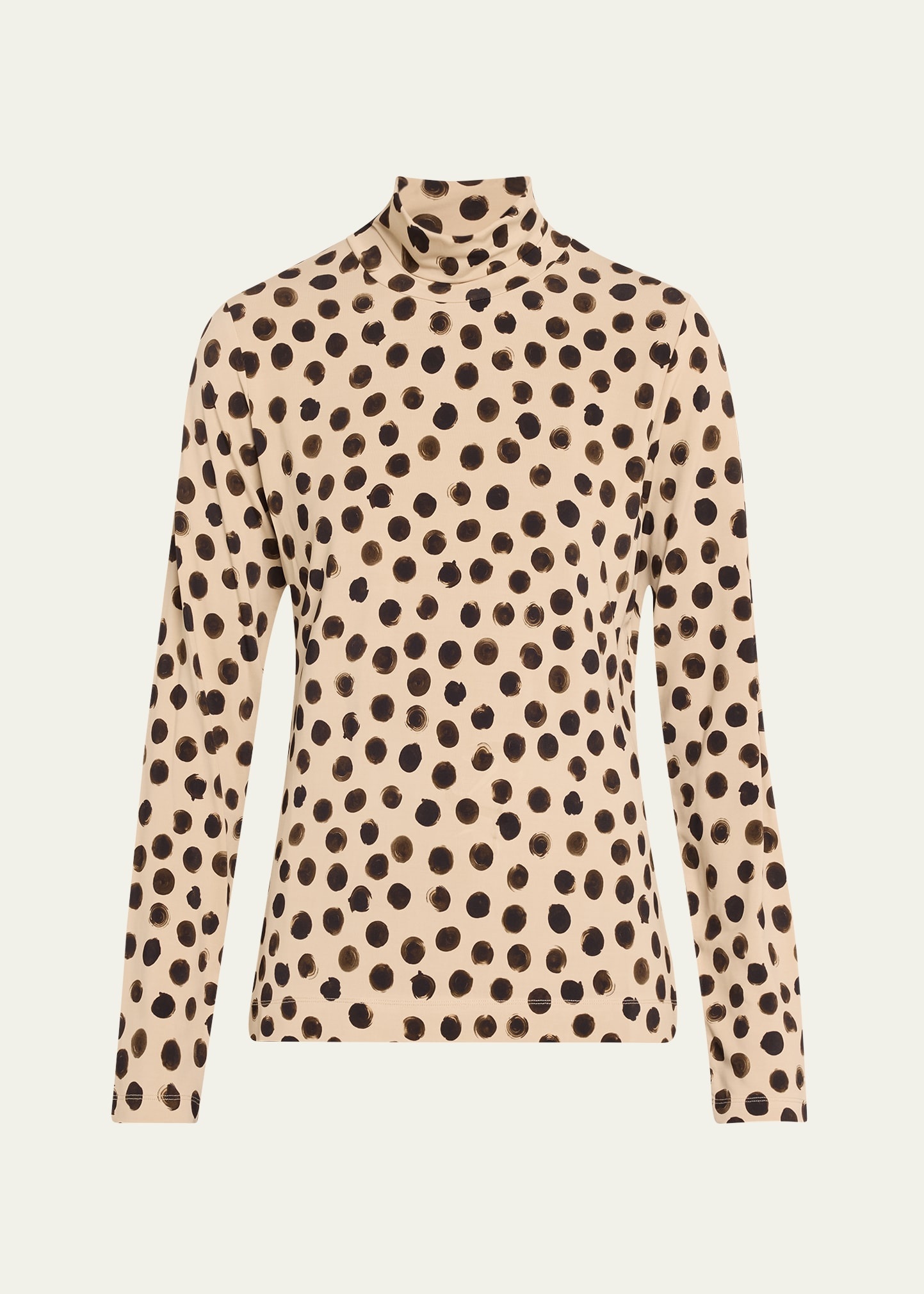 Hoske Polka-Dot Turtleneck Top - 1