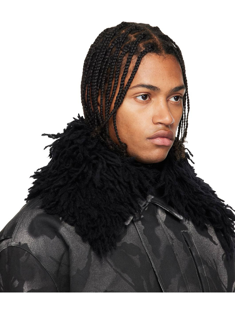 Dries Van Noten Black Shag-Knit Collar outlook
