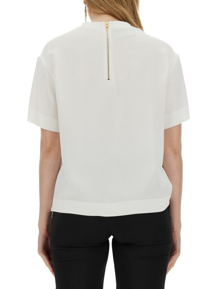 Moschino Women Enver Satin Blouse Still Life With Heart - 3