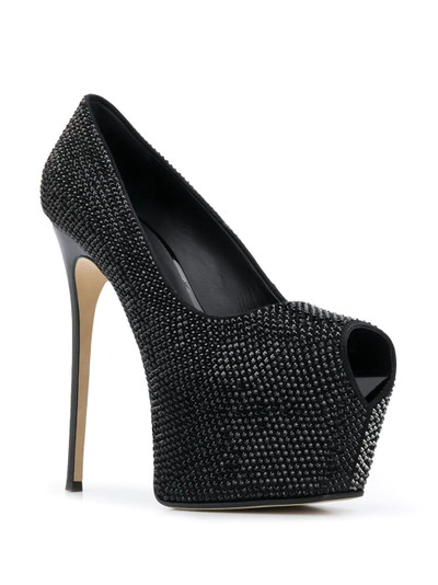 Giuseppe Zanotti crystal embellished open toe pumps outlook