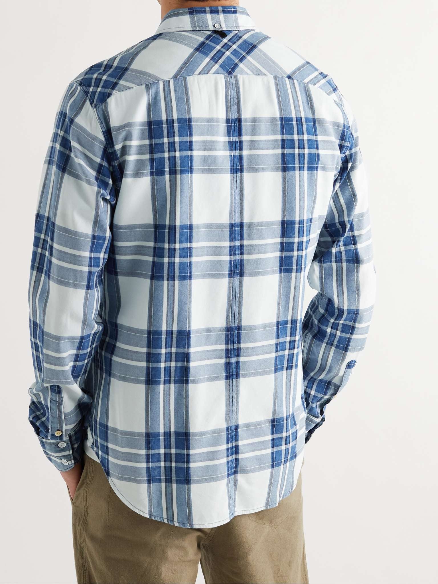 Tomlin Slim-Fit Button-Down Collar Checked Cotton-Blend Flannel Shirt - 4