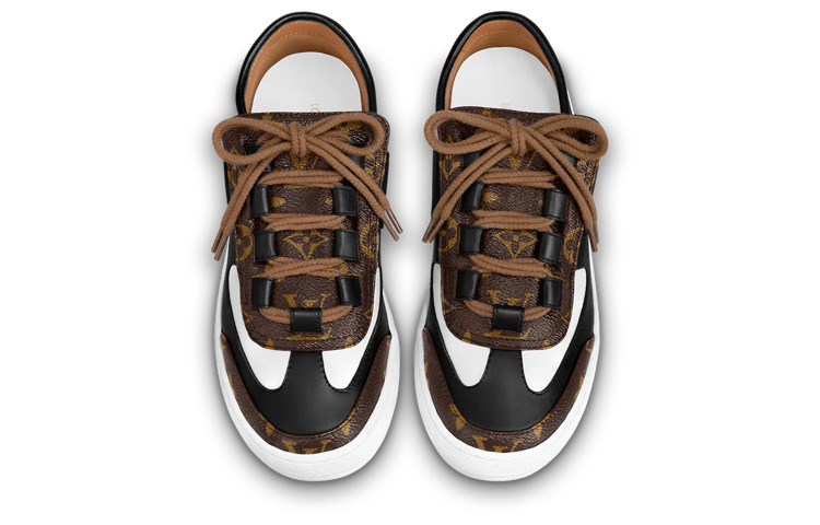 (WMNS) LOUIS VUITTON Lous Sneakers 'Black with Brown Monogram Deco' 1AAW04 - 3