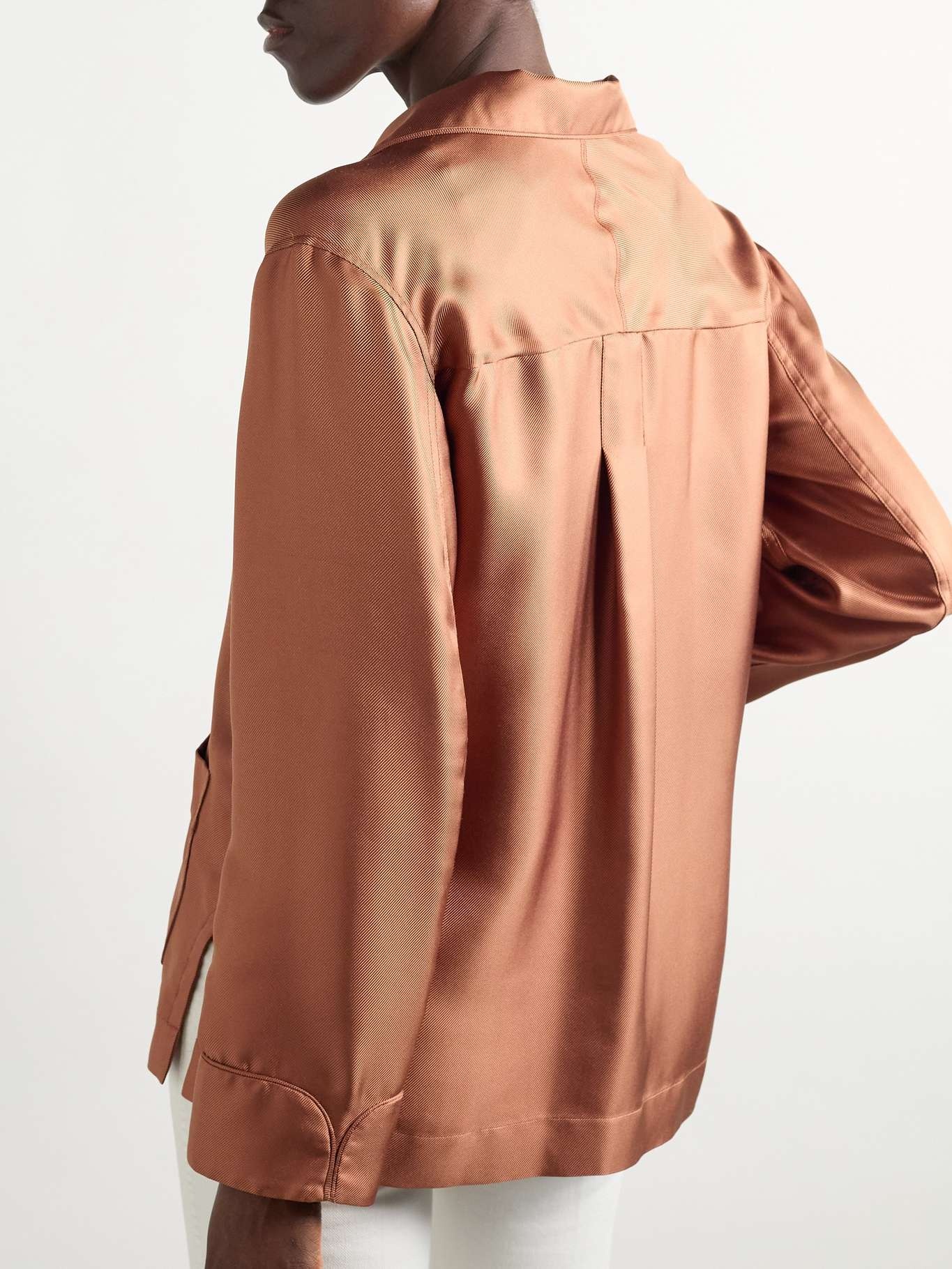Silk-twill shirt Camel - 3