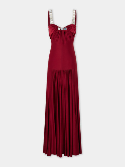 Paco Rabanne RUBY DRAPED MAXI DRESS WITH MIRROR-EFFECT EMBELLISHMENTS outlook