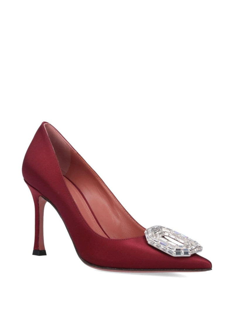 Amina Muaddi 90mm Camelia pumps outlook