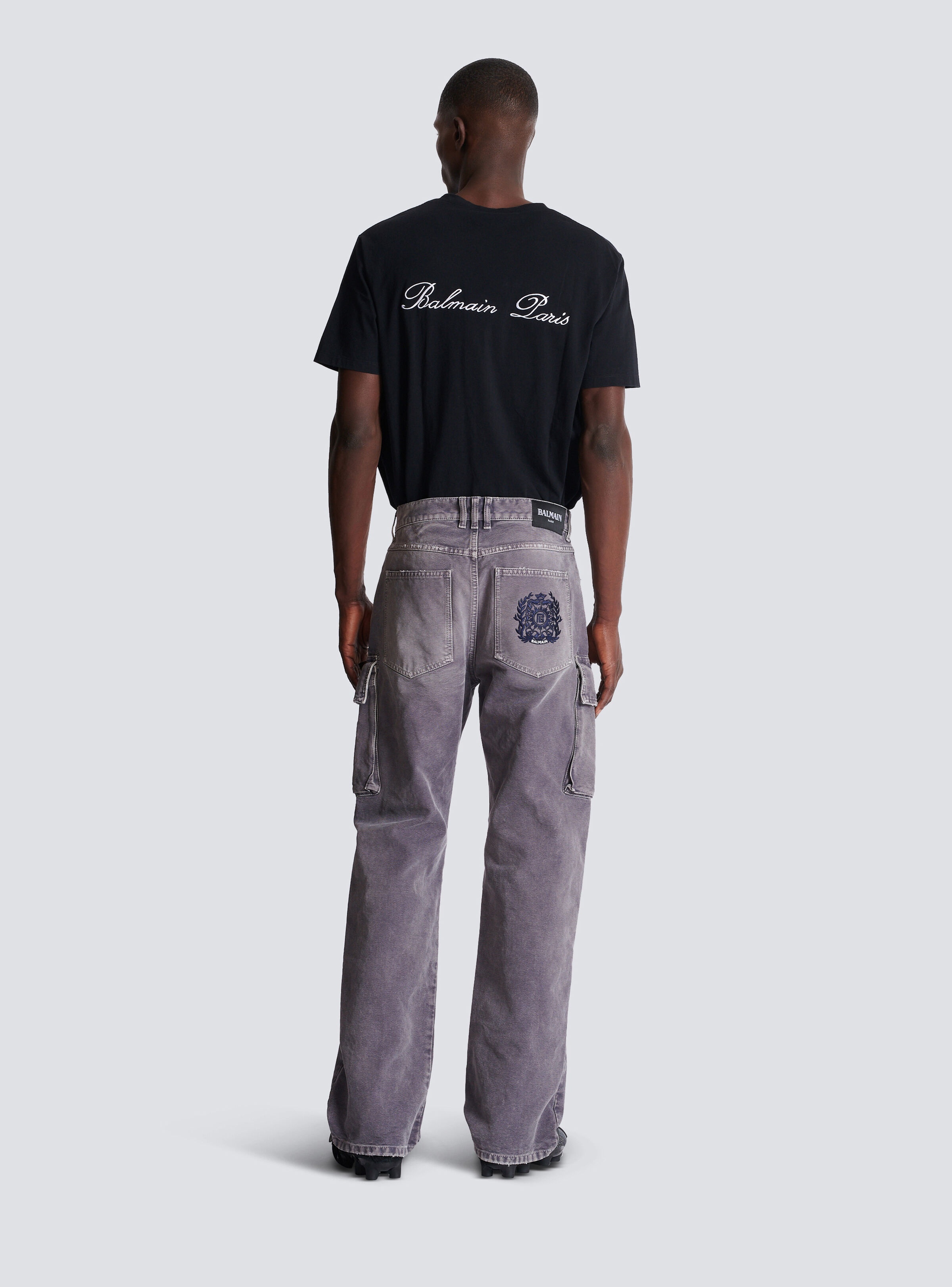 Denim loose-fit cargo jeans - 4