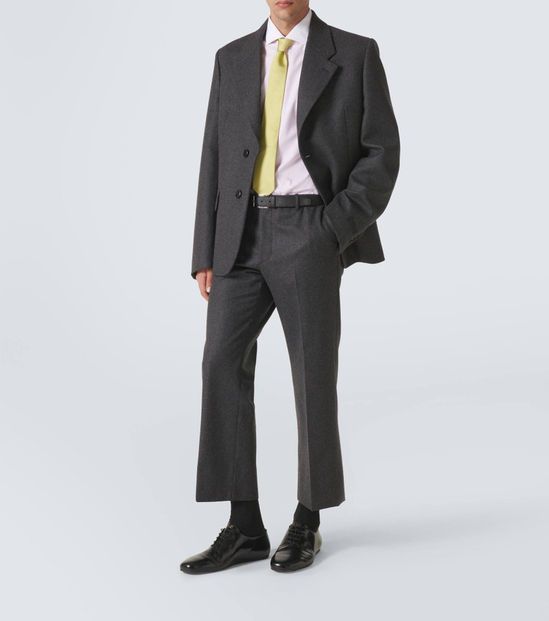 Prada Wool flannel cropped straight pants outlook