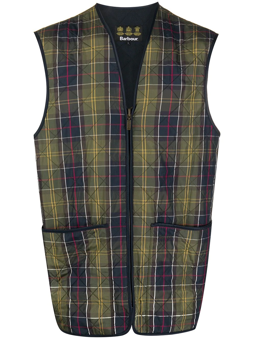 tartan print gilet - 1