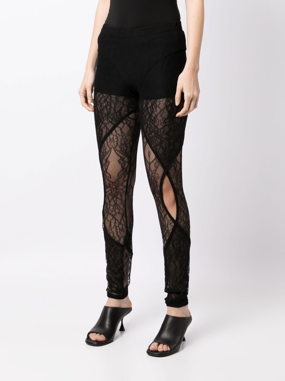 lace high-waisted leggings - 3