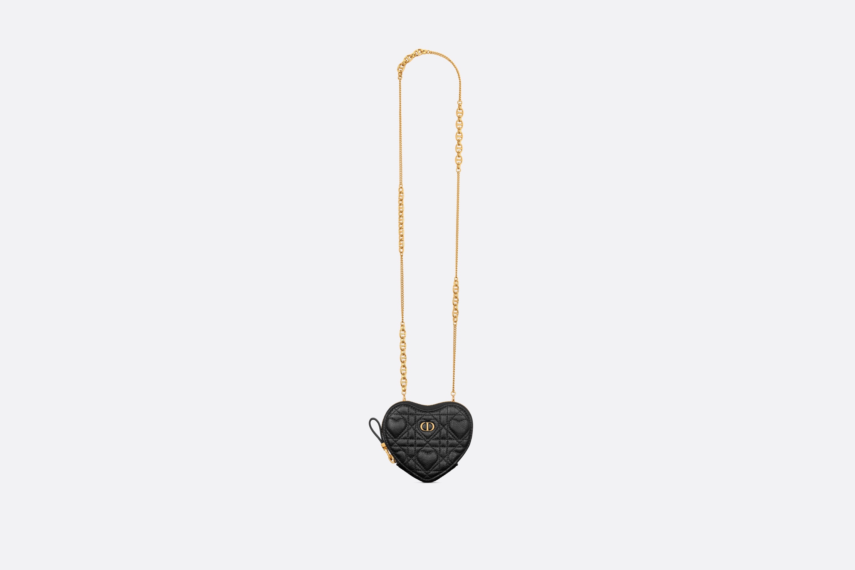 Dioramour Dior Caro Heart Pouch with Chain - 3