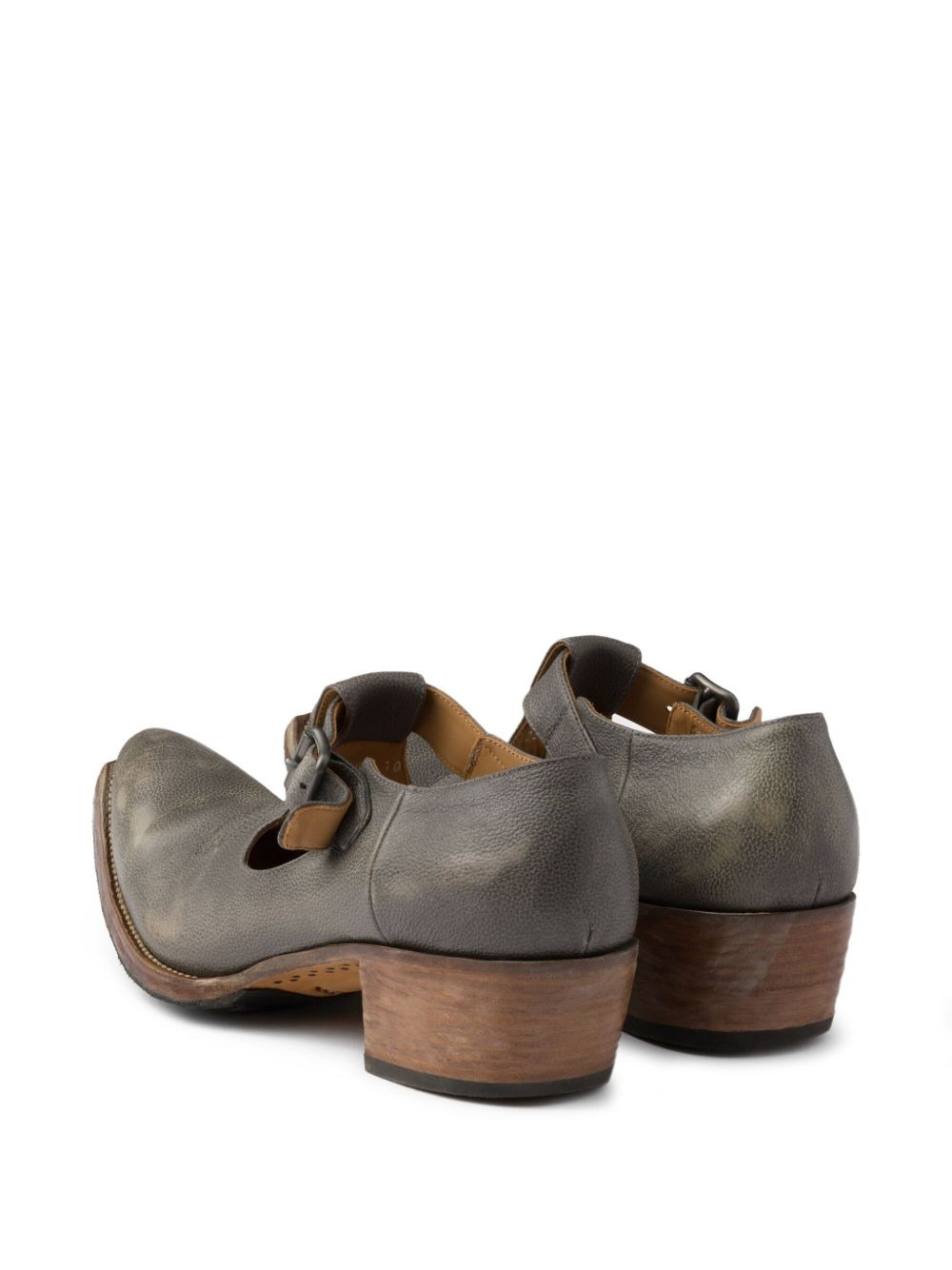 buckle-detail leather loafers - 3