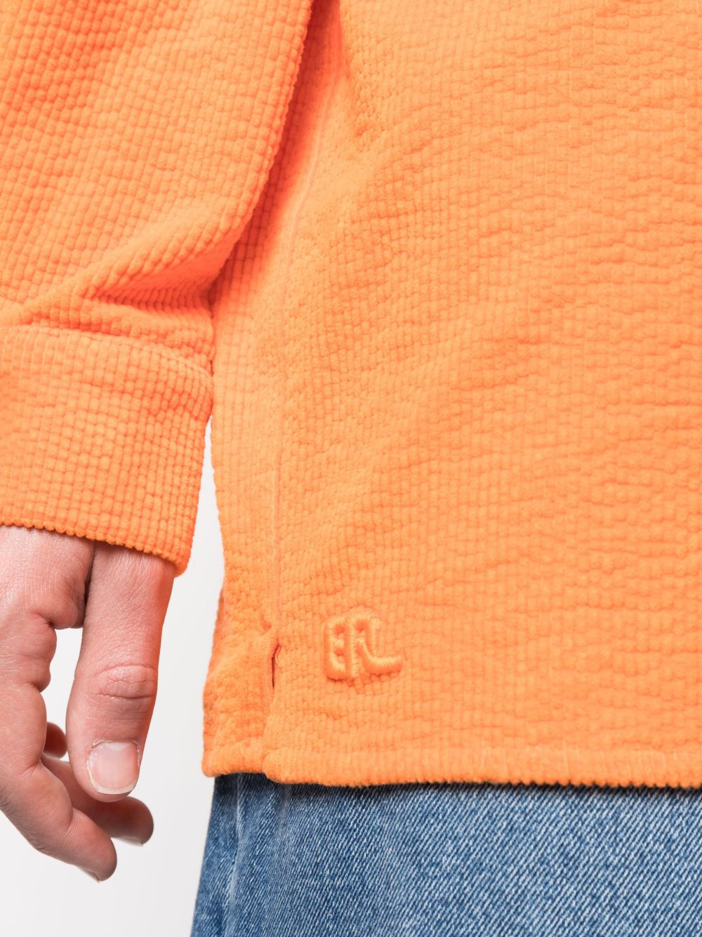 corduroy embroidered-logo shirt - 5