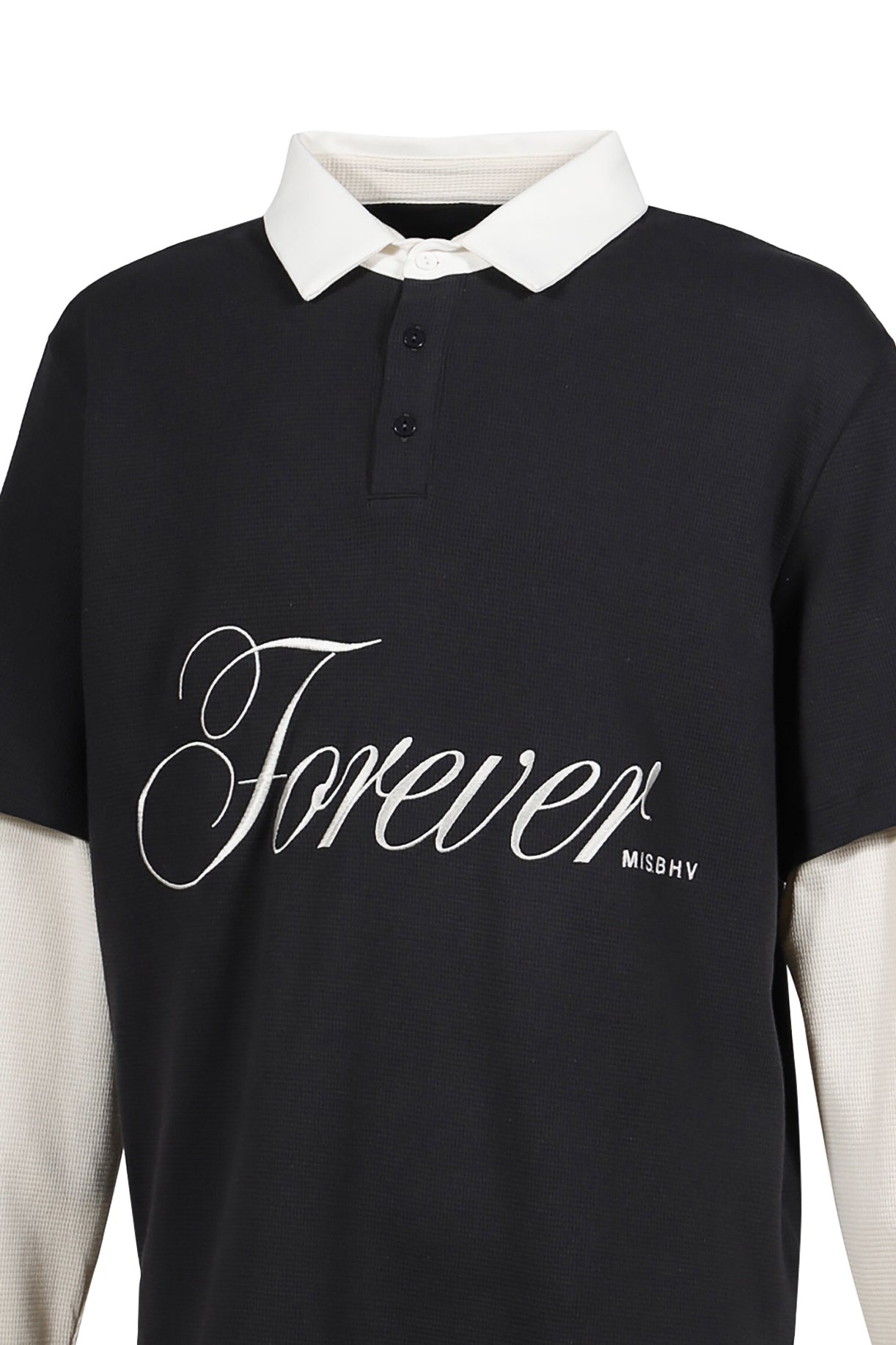 FOREVER DOUBLE LAYERED POLO / BLK&WHT - 4