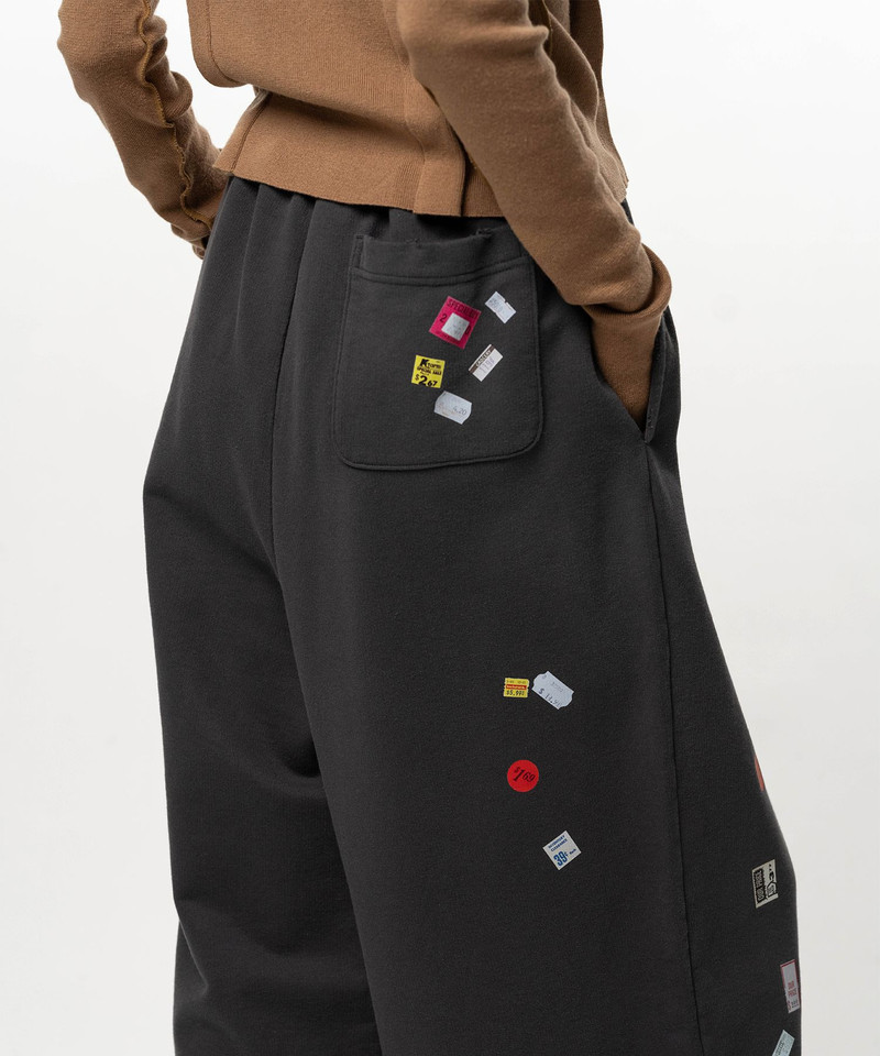 Price Tag Sticker Printed Wide Sweat Pants 9