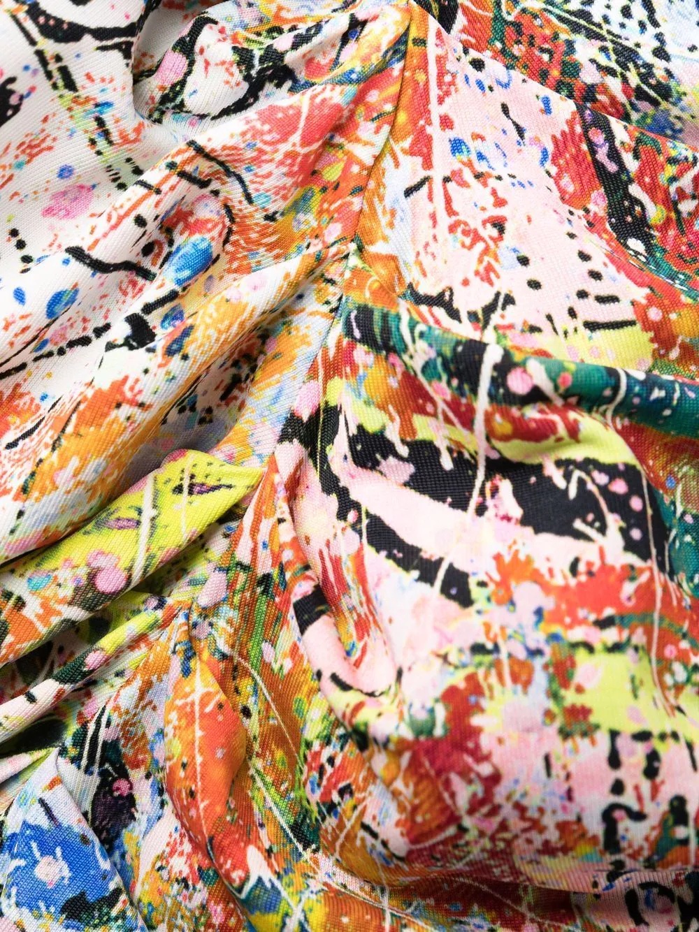 abstract-print long-sleeve dress - 7