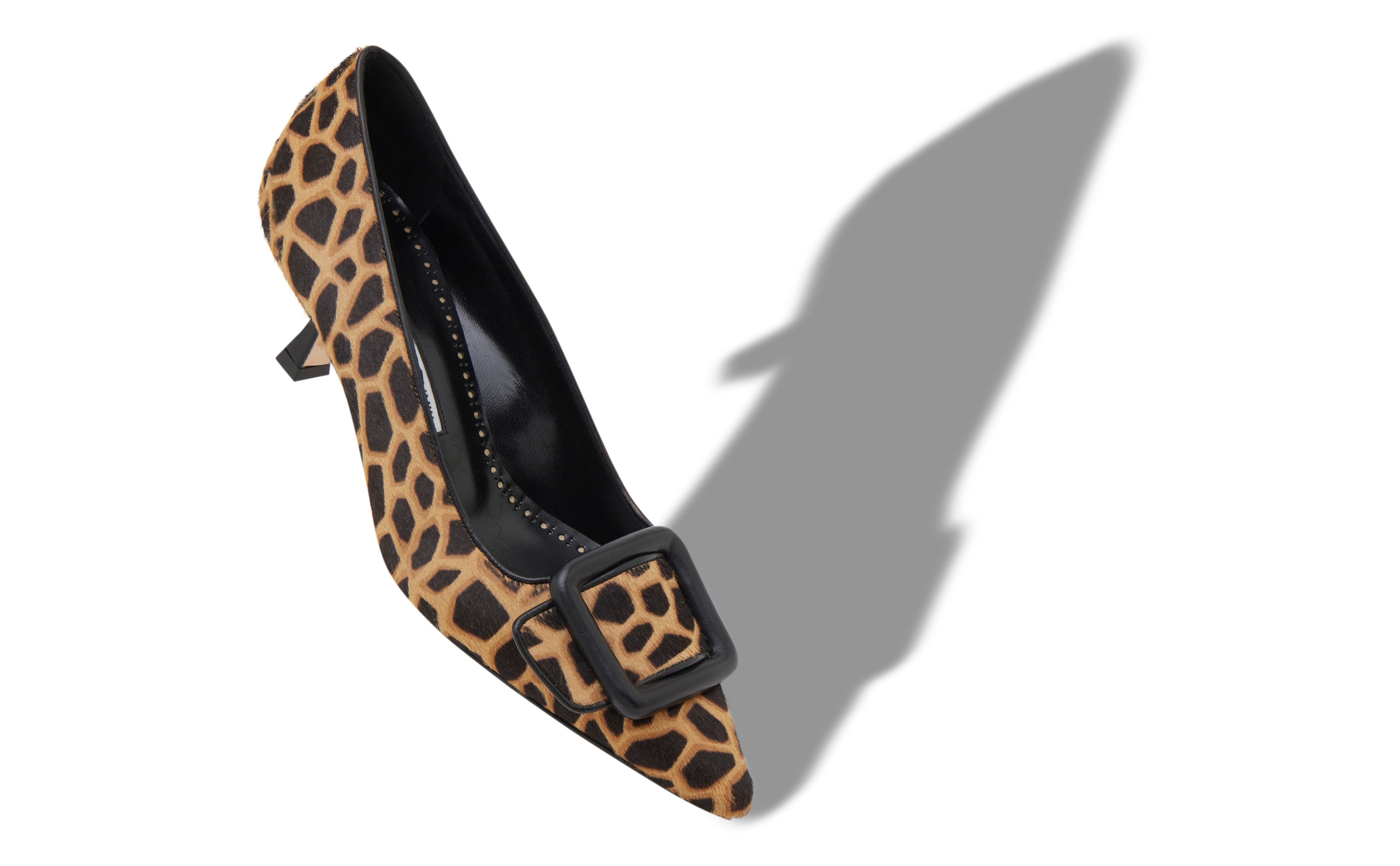 Brown and Black Calf Hair Animal Print Pumps - 2